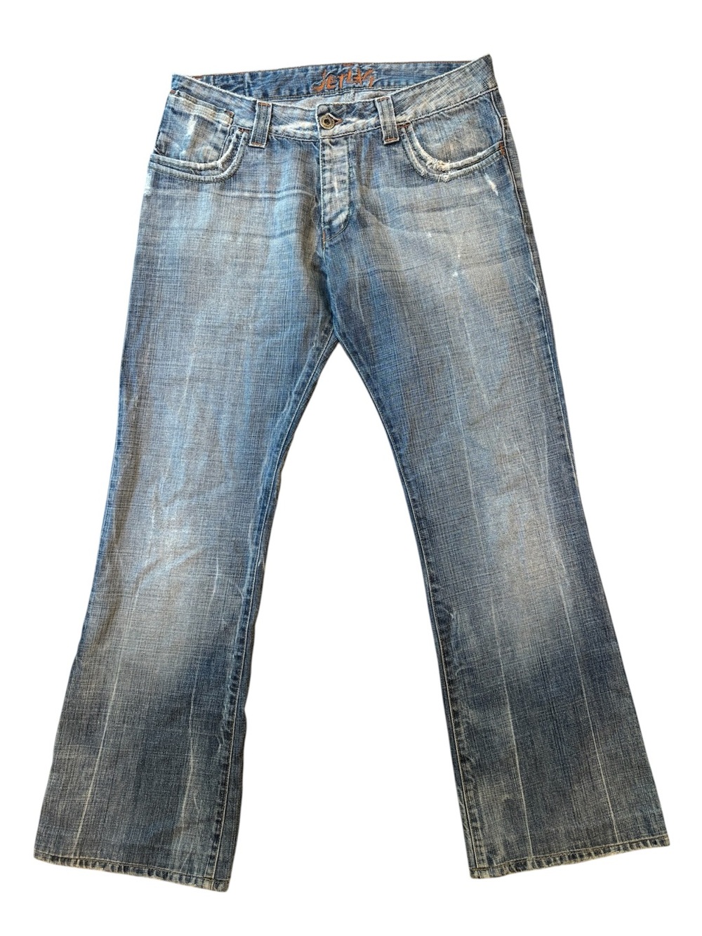 Vtg Jetlag Men’s Jeans Bootcut Distressed Mod Rise 32x34